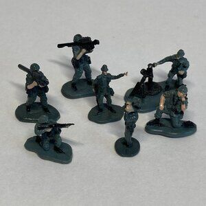 Vintage Micro Machines Military Soldiers Lot of 7 Army Mini Men Grey Galoob Toys